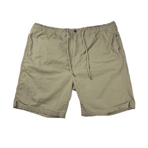 PrAna Breathe Mens XXL Tan Ripstop Hiking Shorts Elastic Drawstring Waist